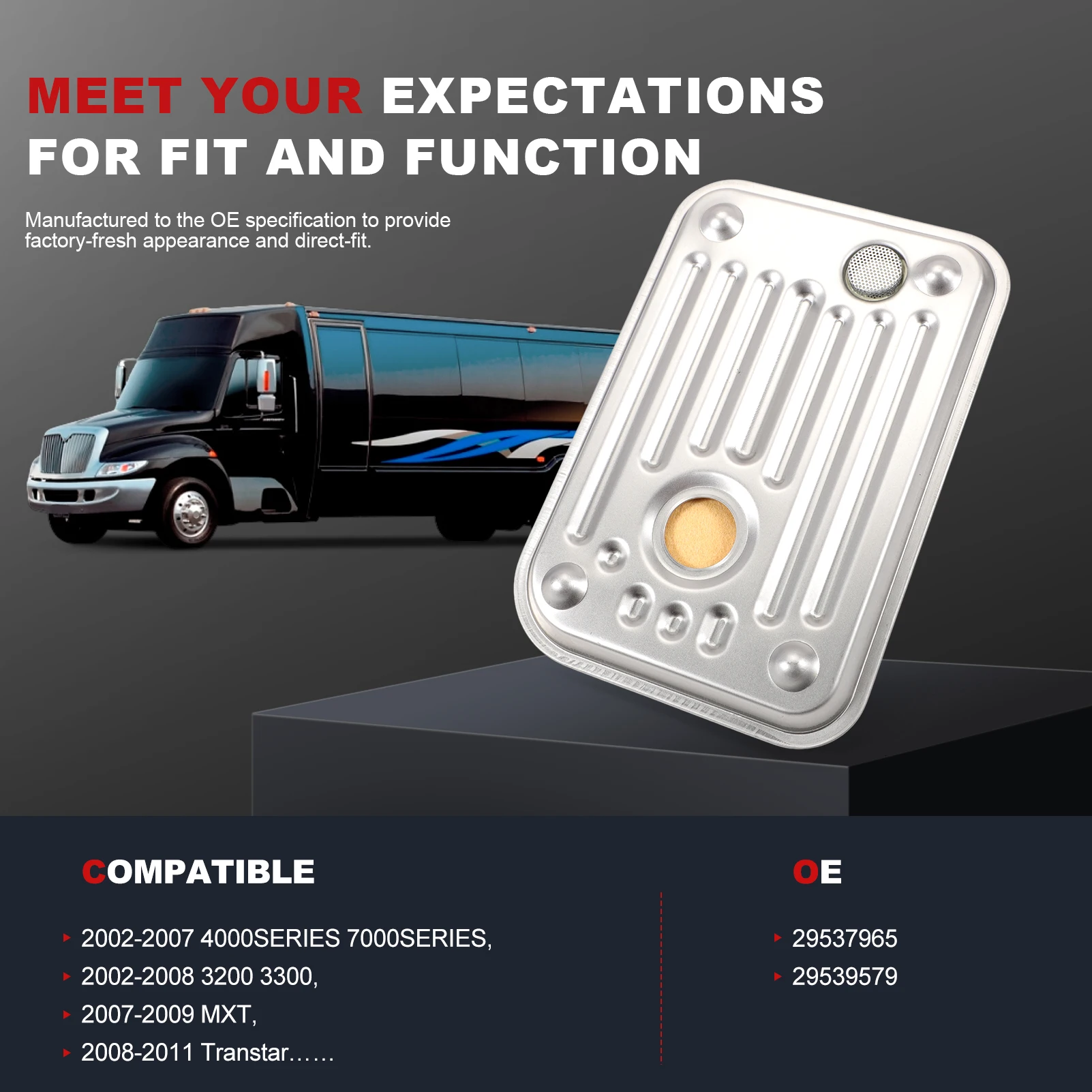 

Transmission Filter Kit For Silverado/Sierra 2001-2010 - For Allison 1000 & 2000 Series - Replace 29537965 29539579 B406