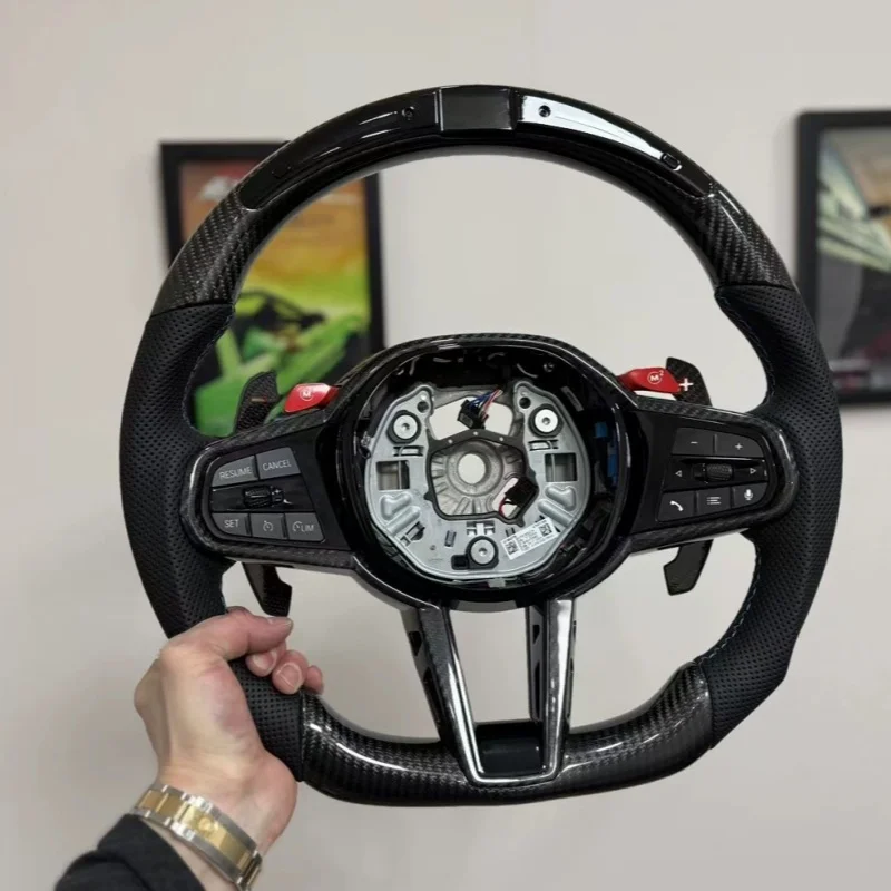 Customizable Upgrade Suede Leather CS Steering Wheel For BMW M3 M4 G80 G82 X3 G01 X4 G02 X5 G05 X6 G06 G11 G12 G20 G30 Z4 G29