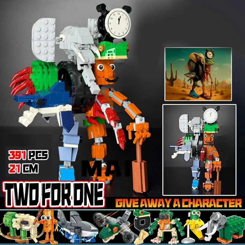 

2025 New Brainrot Bricks Tung Tung Sahur Italy Tralalero Tralala Building Blocks Funny Assembly Toys for Child's Birthday Gifts