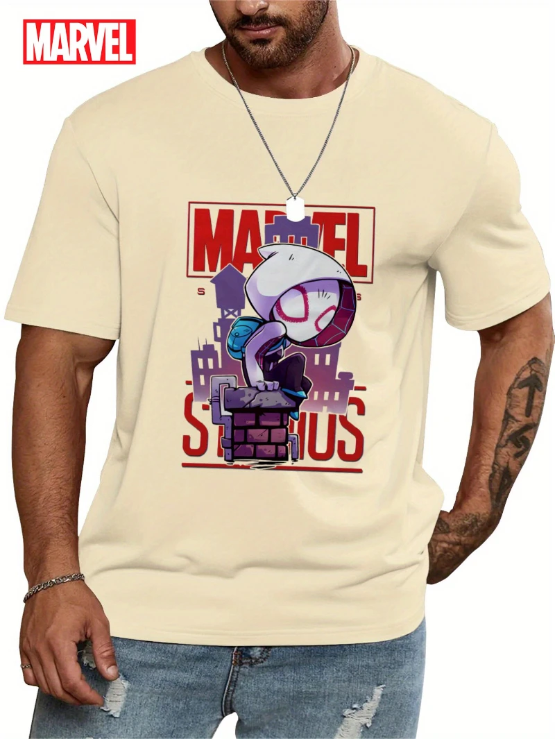 T-shirt da supereroe bianca Marvel 2025 con tessuto leggero e traspirante di fumetti per abbigliamento casual quotidiano per feste in costume di Halloween