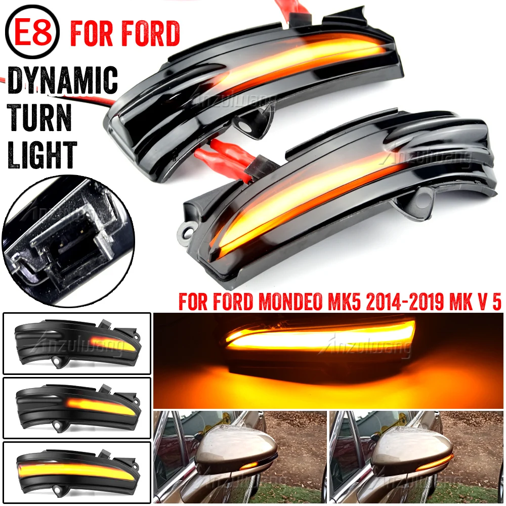 

LED Dynamic Turn Signal Side For FORD MONDEO MK5 2014-2019 MKV 5 Mirror Blinker Indicator Sequential Light