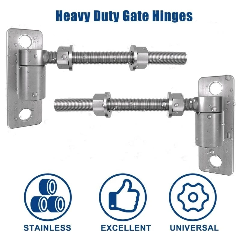 2pcs dễ cài đặt cổng bản lề cường độ cao bằng thép không gỉ J lông