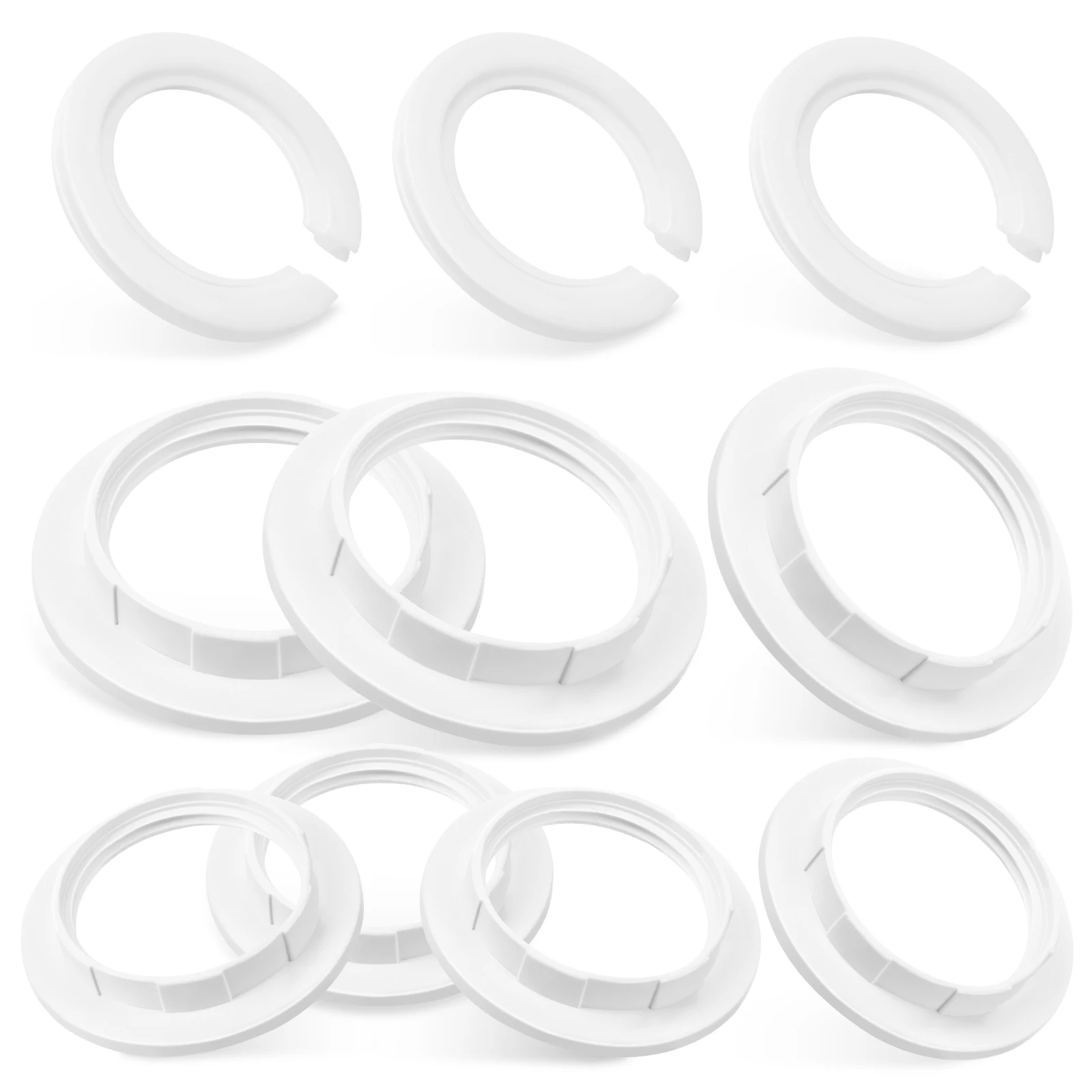 

15Pcs Lampshade Kit E14 E27 Light Shade Reducer Ring Lamp Holder Fixing Ring Set Plastic Socket Rings for Table Lamp
