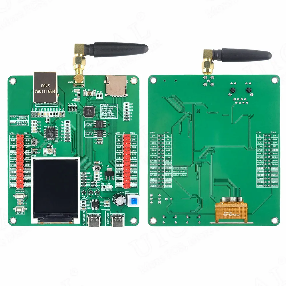 ESP32 S3 Development Board with 1.77 Inch LCD Display BT 2.5dbi WiFi Module AI Internet of Things W5500 ETH N16R8 CH340K Type-C