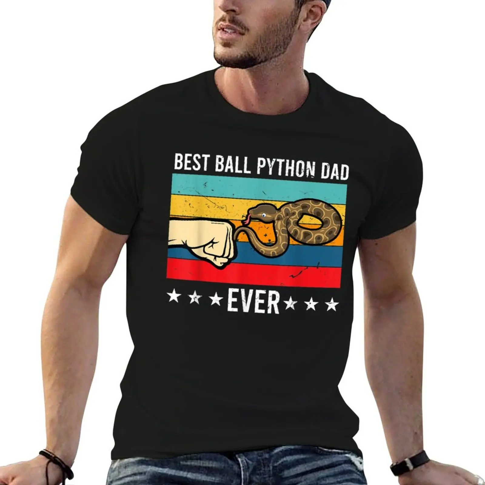 Beest Dad Ball Python owner snake T-Shirt blue lock vintage t shirts oversized t shirt men