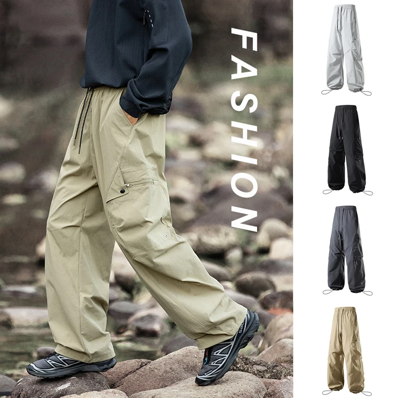 

Комбинезоны в американском стиле, модные новые универсальные повседневные брюки для занятий спортом на открытом воздухе для мужчин и женщин, свободные брюки с широкими штанинами