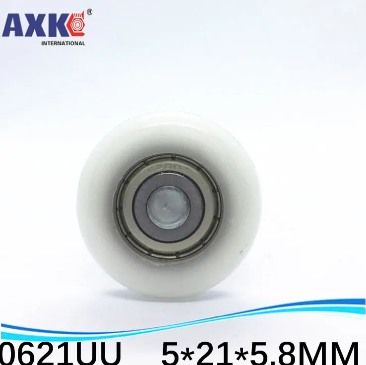 

High Quality Door Pulley Bearing Plastic-covered Mute Bearing U Slot Embedded Bearing 0621UU 5*21*5.8 Inch Bearing AXK Steel 99