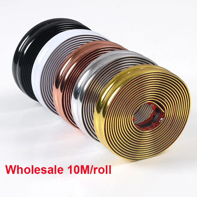 10M Wall Trim Line Self Adhesive Corner Decorative Strip Protective PVC Foldable Edge Strip External Internal Molding Tape