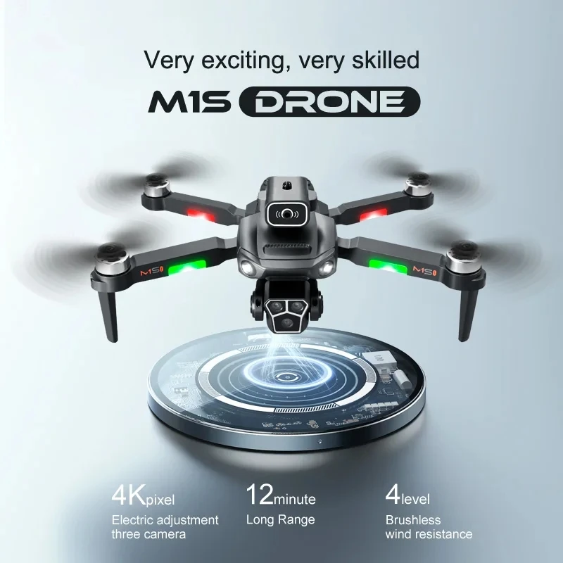 Hot M1S MAX Elf Drone Professional 5G 8K Dual ESC Camera Optical Flow Brushless 360° Obstacle Avoidance WIFI FPV RC Dron Toys