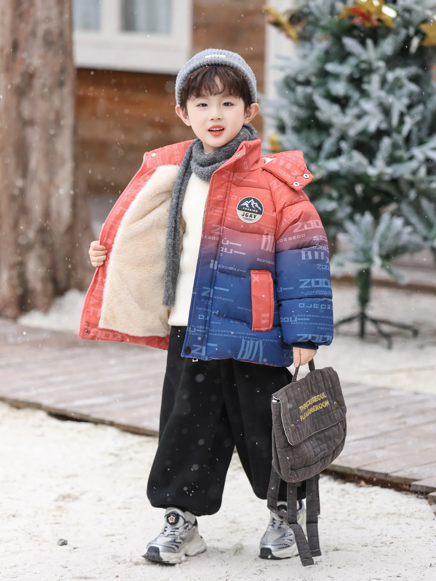 

Хлопковая куртка Thiened Fce на подкладке для мальчиков, зимняя одежда adient, теплая детская верхняя одежда, пальто, длинное свековое пальто на молнии...