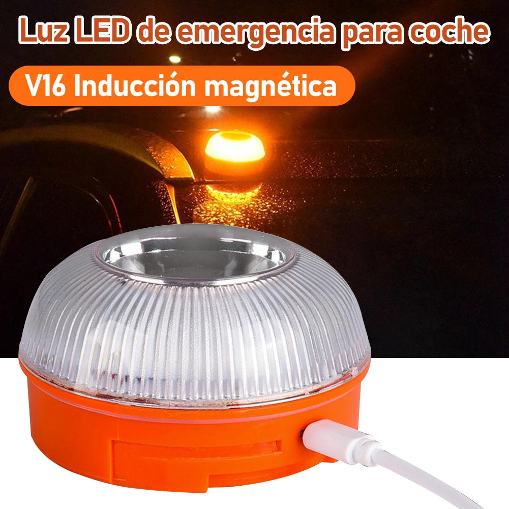LED سيارة ضوء الطوارئ مصباح يدوي V16 المغناطيسي التعريفي ستروب حادث الطريق مصباح منارة ملحقات السلامة ضوء USB/بطارية