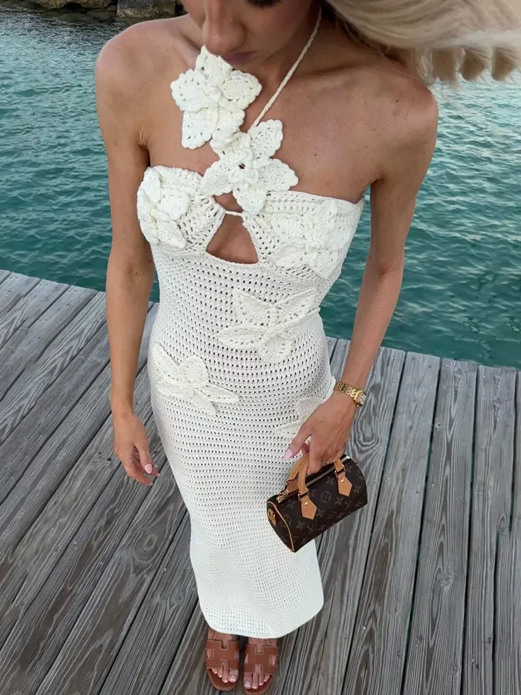 

Летнее длинное платье с вырезами на спине, женское модное платье с цветочным принтом, на бретельках, для вечеринок, сексуальное, с вырезами, праздничное, длинное платье-труба