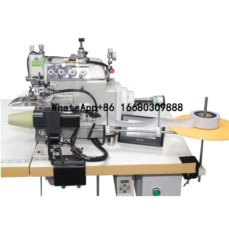 Auto Collar Machine (back collar) High speed automatic cylinder bed collar industrial overlock industrial sewing machine