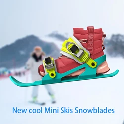 Children's Mini Short Ski Skates Snowboard Adjuatable Adults Short Snow Skateboard Boots Skiboards Portable for Winter Outdoor