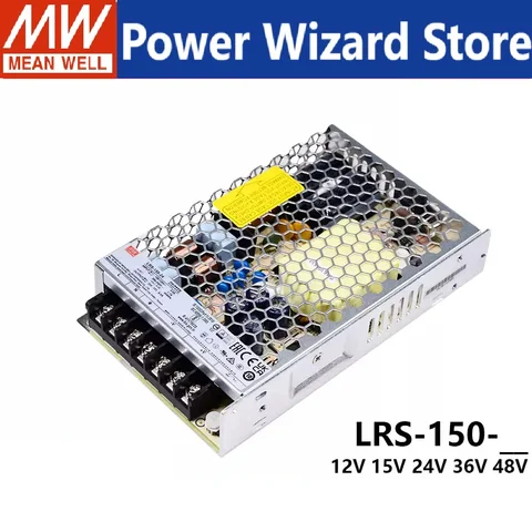 MEAN WELL LRS-150 série LRS-150-12 LRS-150-15 LRS-150-24 LRS-150-36 LRS-150-48 Fonte de alimentação de comutação 120 NES 24V5A 12V1