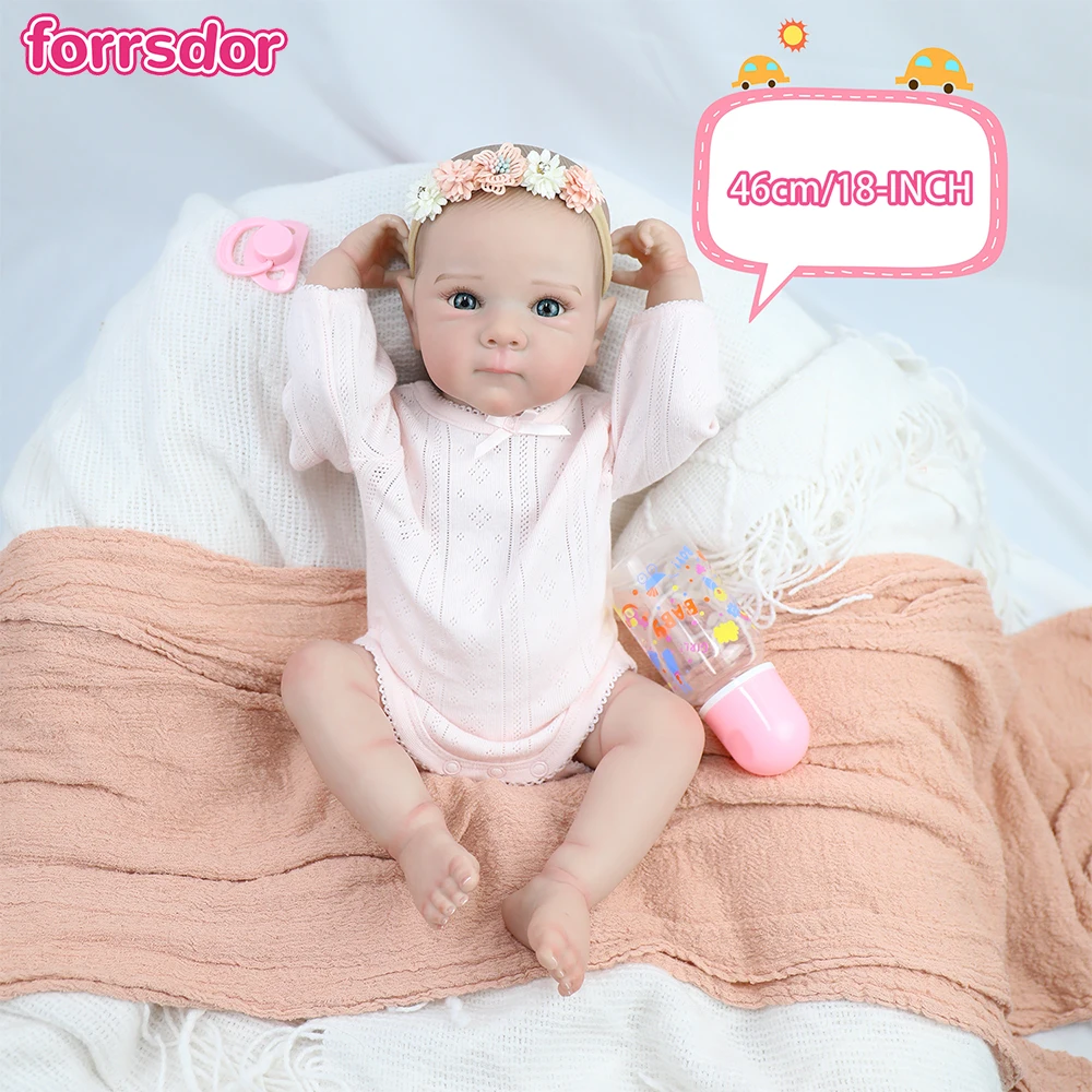 

18inch Reborn Baby Dolls Bettie Full Body Soft Touch Handmade Bebe Newborn Doll 3D Skin Visible Veins for Girl Christmas Gifts