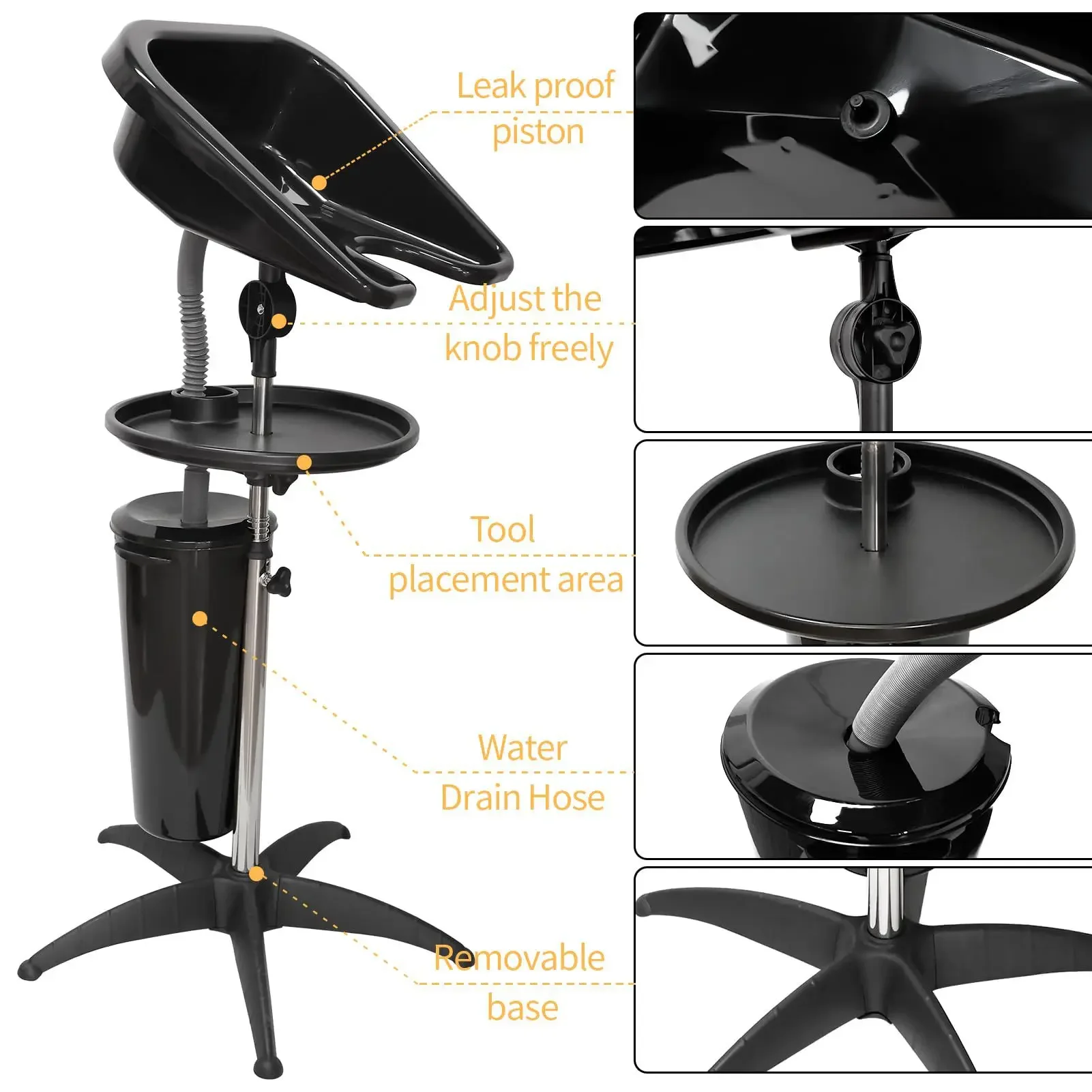 Wholesale Portable Mobile Shampoo Basin Lifting Rotary Beauty Salon Hair Shop Shampoo Basin
