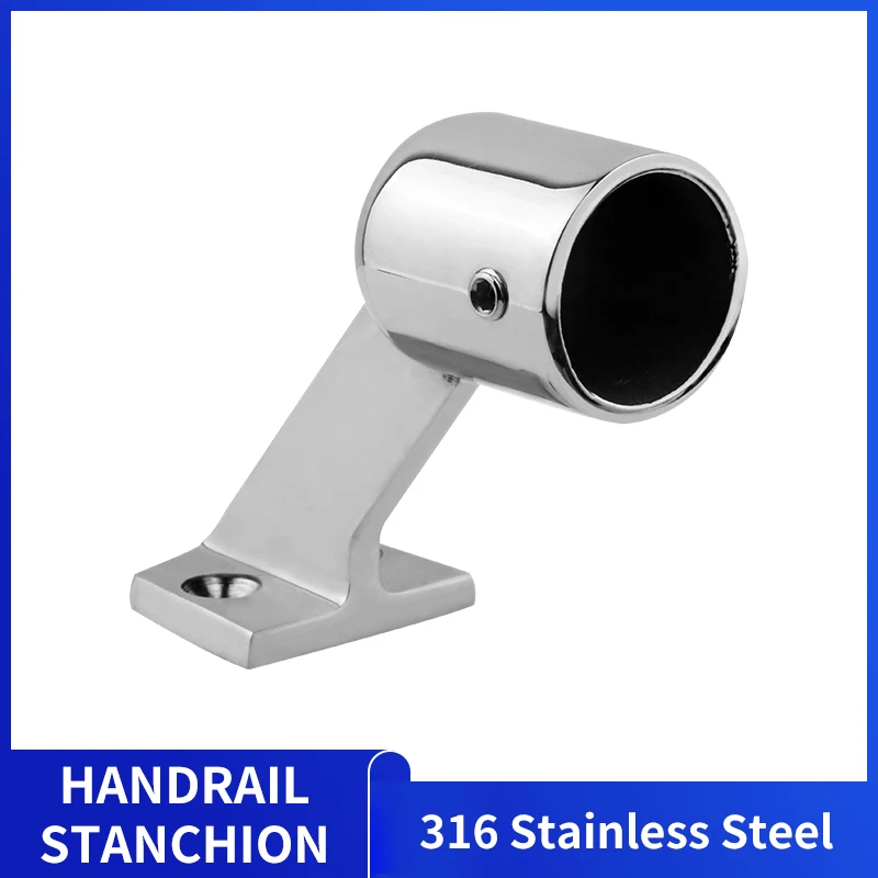 

Boat HandRail Fitting Marine Grade 316 Stainless Steel End/Front Stanchion Handrail Fitting railing bracket marine accessories