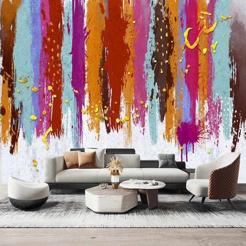 Nordic Modern Minimalist Abstract Hand-Drawn Watercolor Graffiti Wall Decoration For A TV Bedroom Wall For Hotel Background Wall