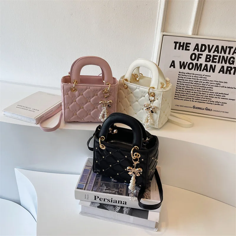 Temperament Women\'s Square Handbags for Party 2024 New Simple Versatile Single Shoulder Bags Elegant Fashion PU Crossbody Bag 