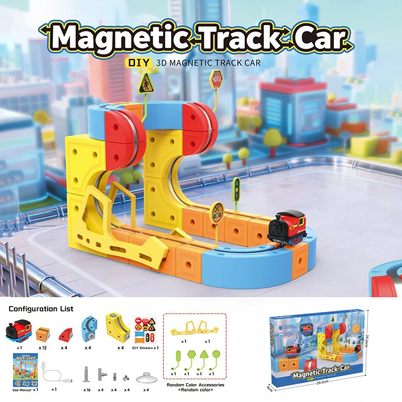 

Electric Magnetic Levitation Train Gift Box Set Track Cube 3d Boy Diy Magnetic Assembly Toys Train Car Children's Xmas Gifts