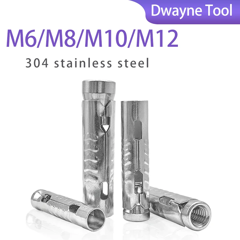Concrete Anchor Screws - M6-M12 304 SUS Fish Scale Tube, 3-Piece/1-Piece Gecko Internal Expansion Bolts