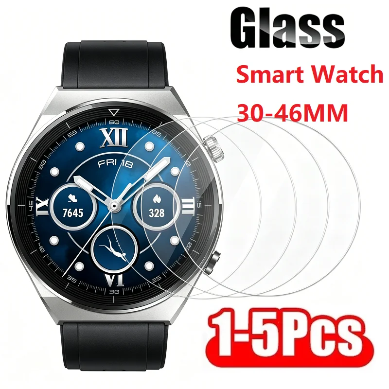 Round Smart Watch 35mm 37mm 40mm 39mm 38 36 41 43 42 44 33 32 34 30 - 46 MM Tempered Glass Screen Protector Watch Accessories