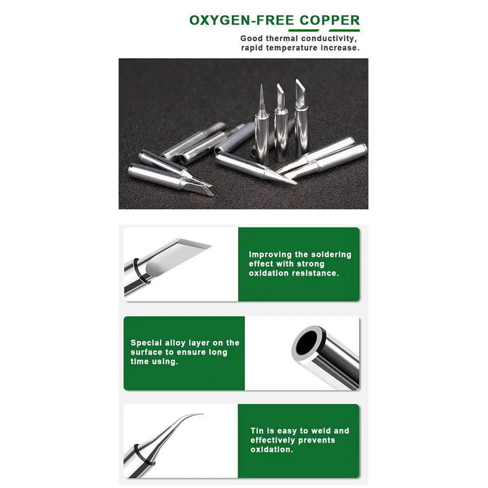 Durable 900M-T-I K S Welding Tips BK-9033 Lead Free Soldering Iron Head Solder Head for 900M 907 913 376 453 601D 878L