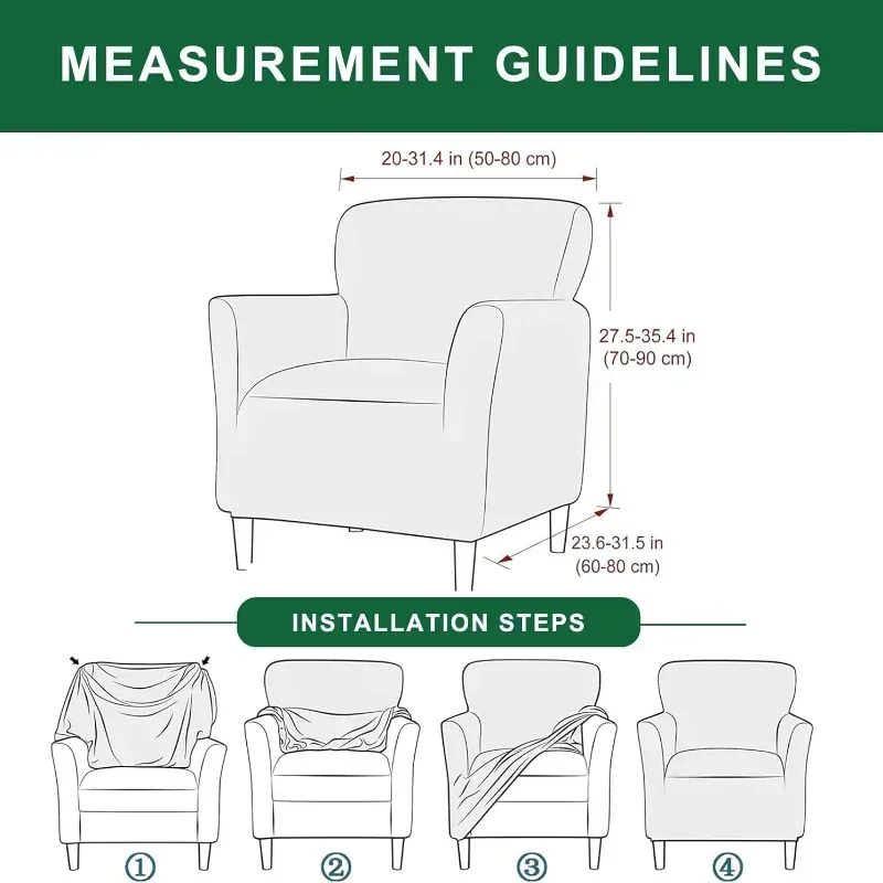 1Pc Stretch Club Chair Cover Jacquard  Tub Armchair Slipcover Single Couch Protector  Living Room Bar Hotel fundas para sillas