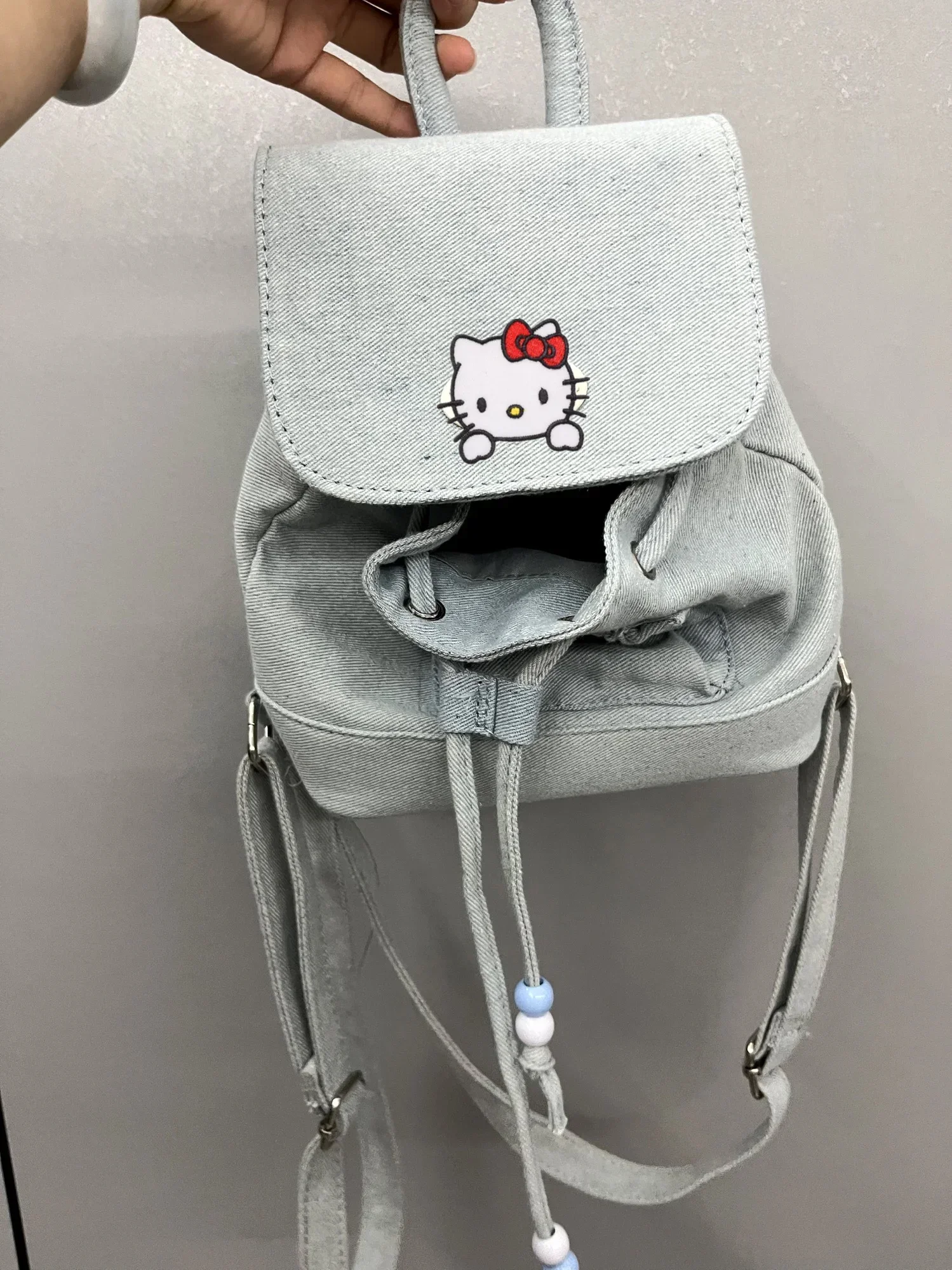 Sanrio hello kitty  New Retro Cute Cowboy Girl Backpack Student Schoolbag Y2K Book Handbag women shoulder bag