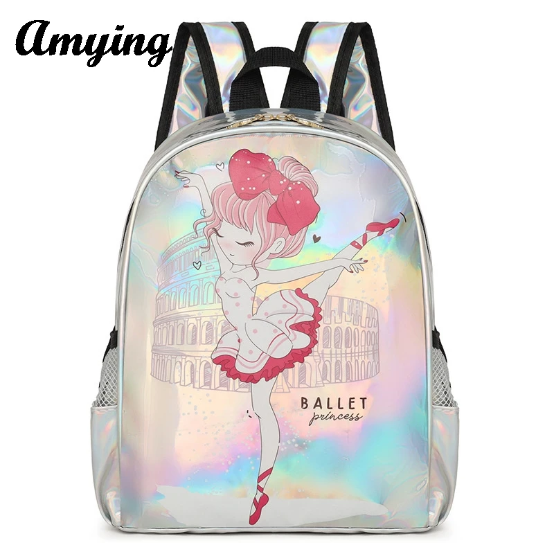 Children's dance bag Girls Ballet Dance BackpacksTeens Latin Dance Yoga Sparkly Daypack Waterproof Kids Laser Schoolbag