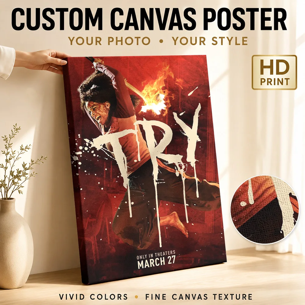 Try Movie Canvas Print Poster Personalized Photo Vintage Movie Wall Art for Living Room Home Theater Decor Gift for Collectors