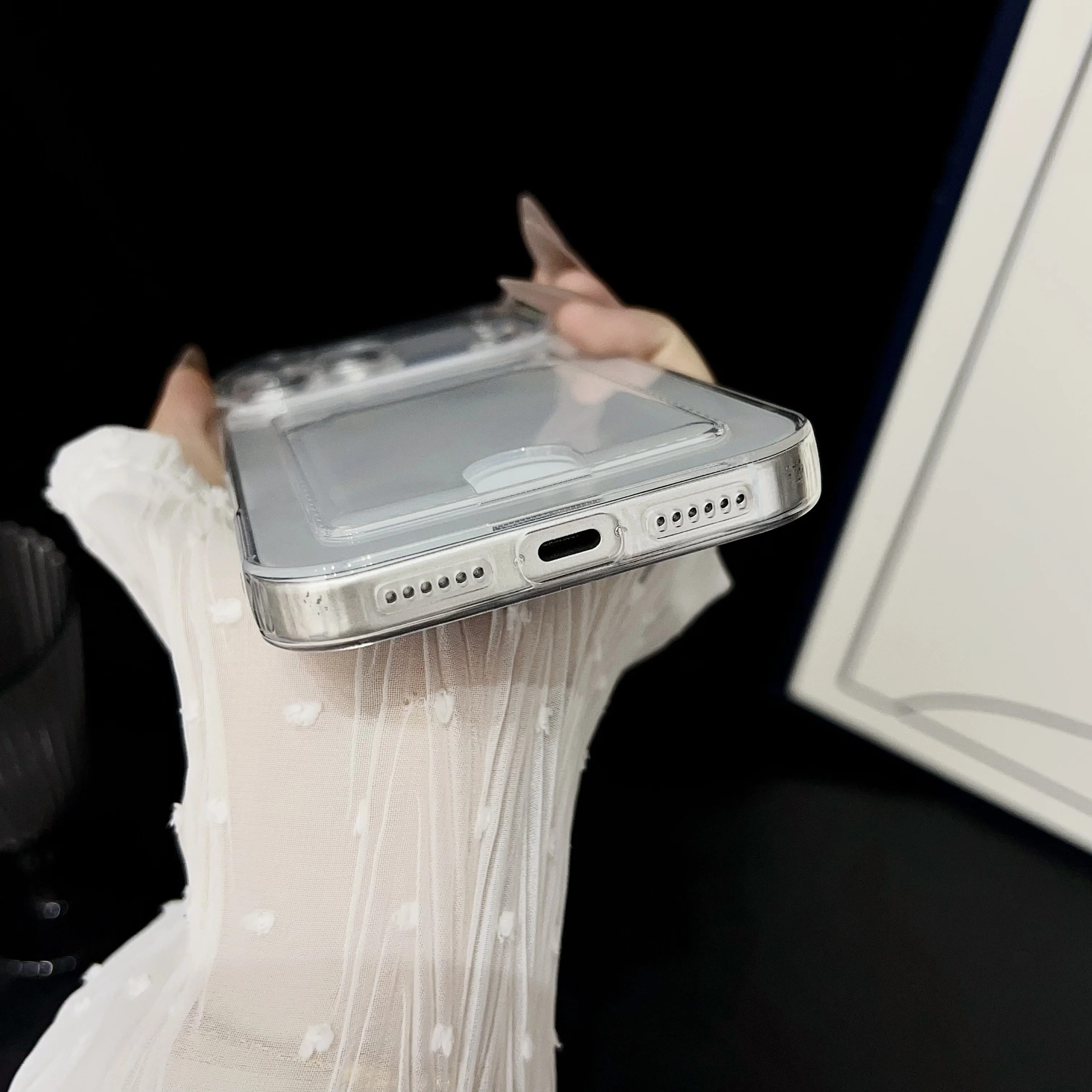 حافظة هاتف شفافة مع حقيبة للبطاقات، غطاء حماية فتحة بطاقة الصراف الآلي لهاتف آيفون 17 AIR 16 15 14 13 12 11 Pro Xs Max Mini 16e X XR 7 #5