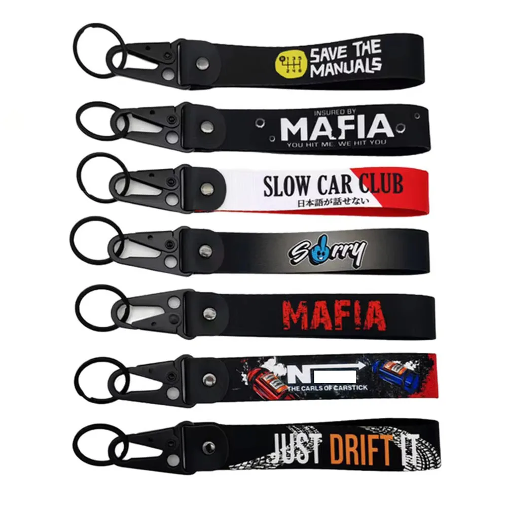 Nuevo llavero JDM, etiquetas para llaves de nailon japonés, llavero de Moto, llavero inspirador, cordón para coche, correa para llave de motocicleta JDM