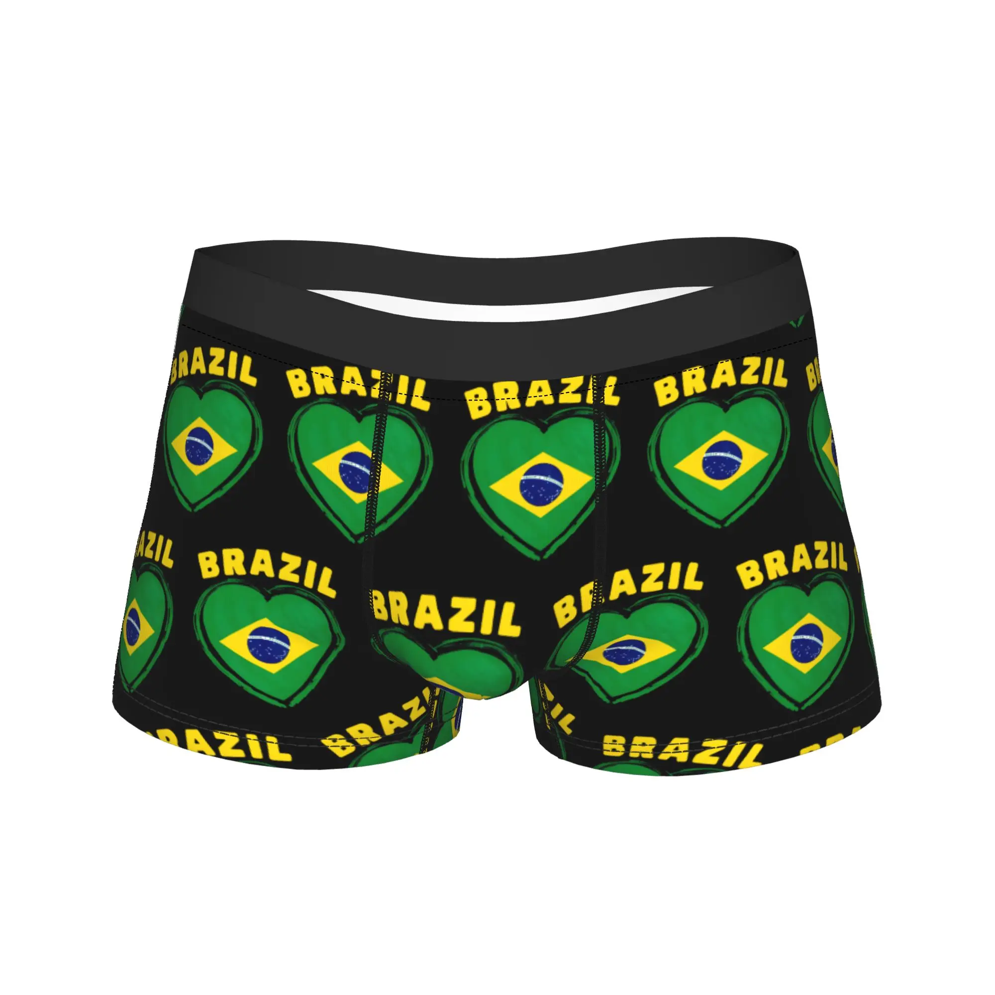 Brazil Flag Underwear  Breathable Underpants Custom DIY Shorts Briefs For Men Pouch Oversize Trunk