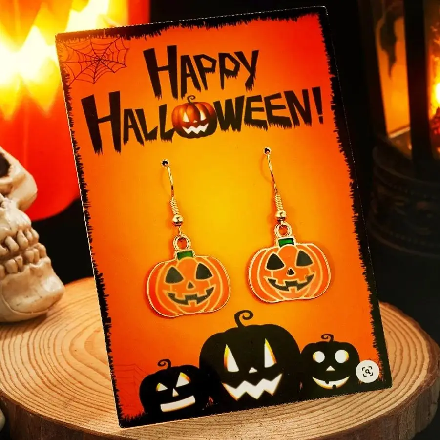 

2025 Creative Luminous Pumpkin Dangle Earrings for Women Fashion Halloween Cute Ghost Earrings Aesthetic Party Jewelry Gifts