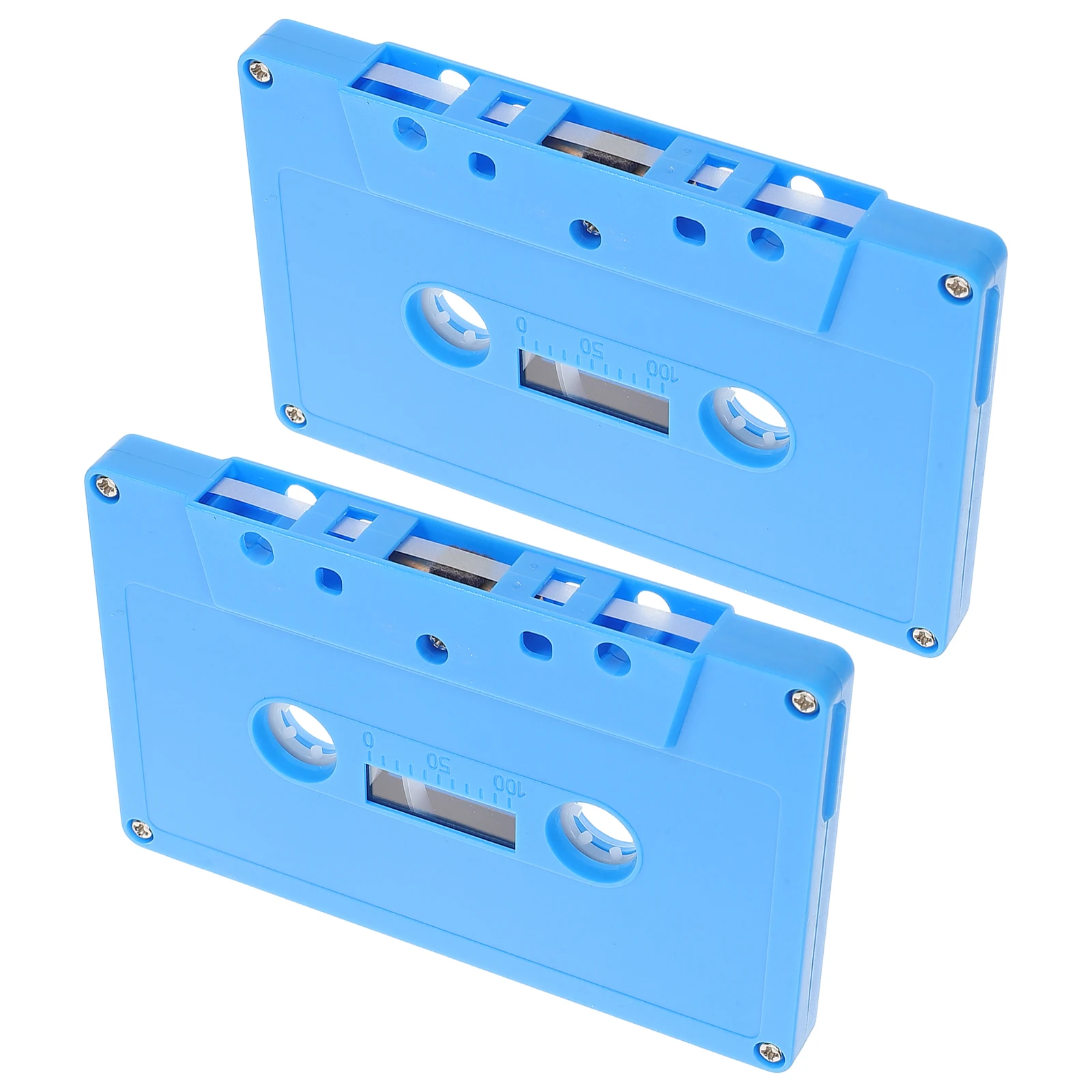 

2 Pcs Vintage Decor Retro Tape Cassette Color Empty Cassettes Tapes Blank Music Audio Sky-blue