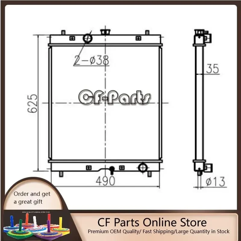 

Buy For Hitachi Excavator ZX60-HCMC ZX70 ZX70-HHE ZX80LCK ZX80SB-HCME Water Tank Radiator Core ASS'Y 4479181