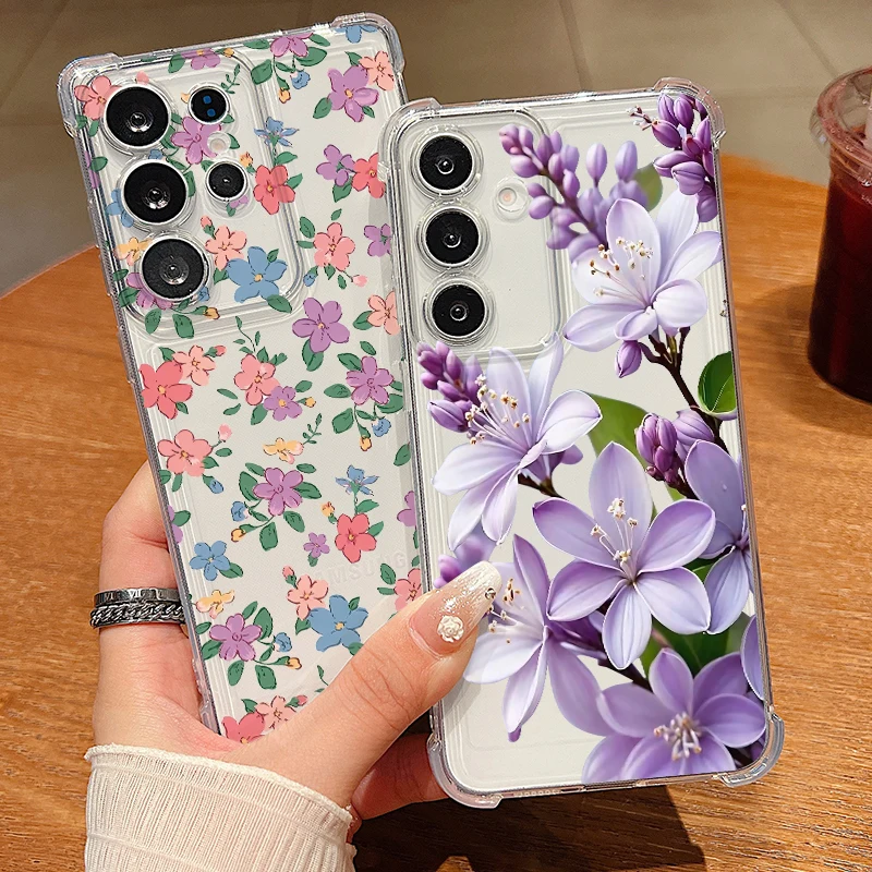 Blumenmuster Handyhülle für Samsung Galaxy S26 S25 S24 S23 Ultra S25 S24 FE A57 A37 A17 A56 A55 A36 A16 A15 A54 Silikonhülle