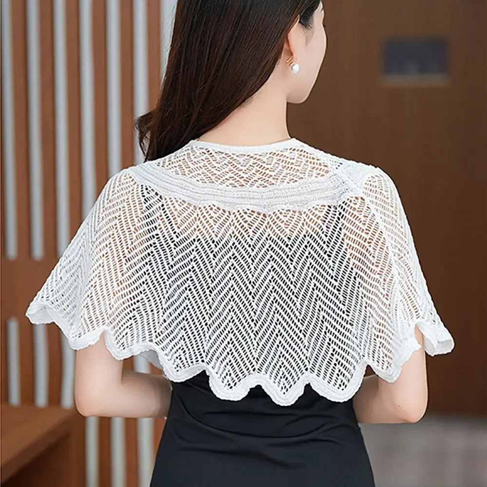 レース薄手ジャケット多色ニットショール通気性ショートチュールショール日焼け止め服女性