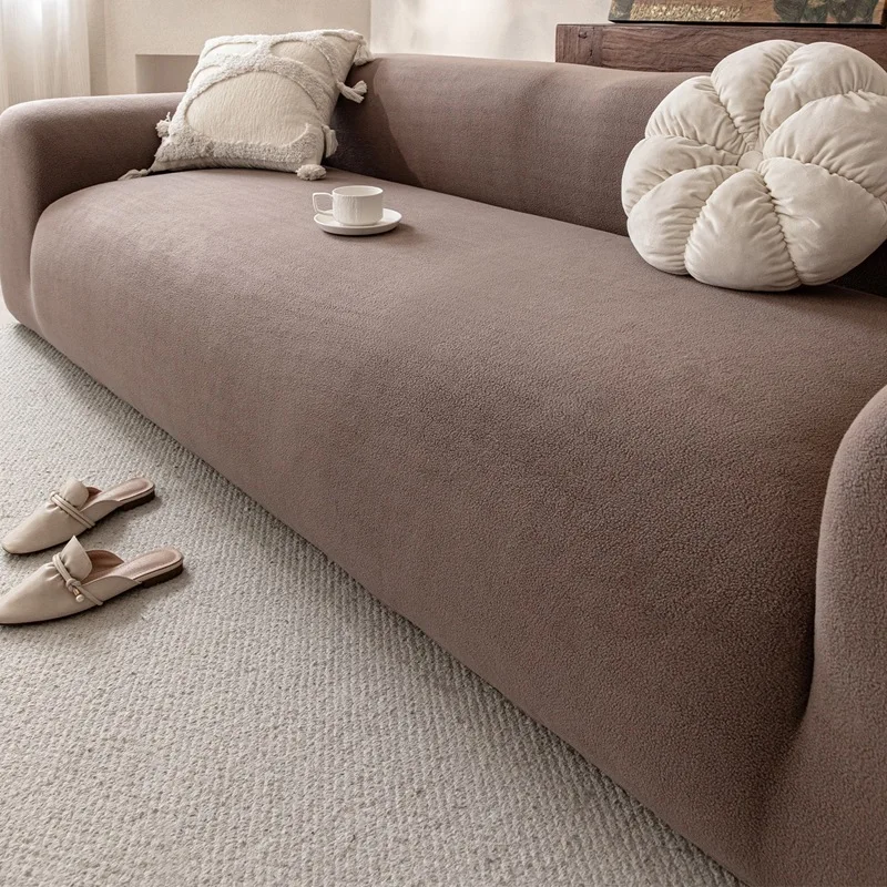 Stretch Sofa Slipcover Solid Color Sofa Couch Cover Soft Non-slip Dustproof Furniture Protector for Living Room Home Decor image 3