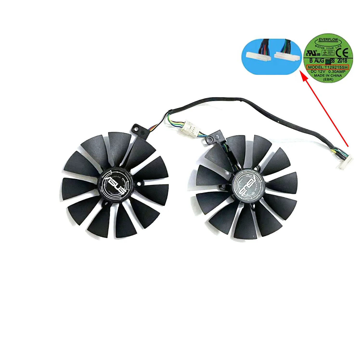 Brand new 87MM 14PIN T128215SH DC 12V 0.3A RTX 2080TI GPU fan for ASUS DUAL RTX2080TI EVERFLOW graphics card cooling fan