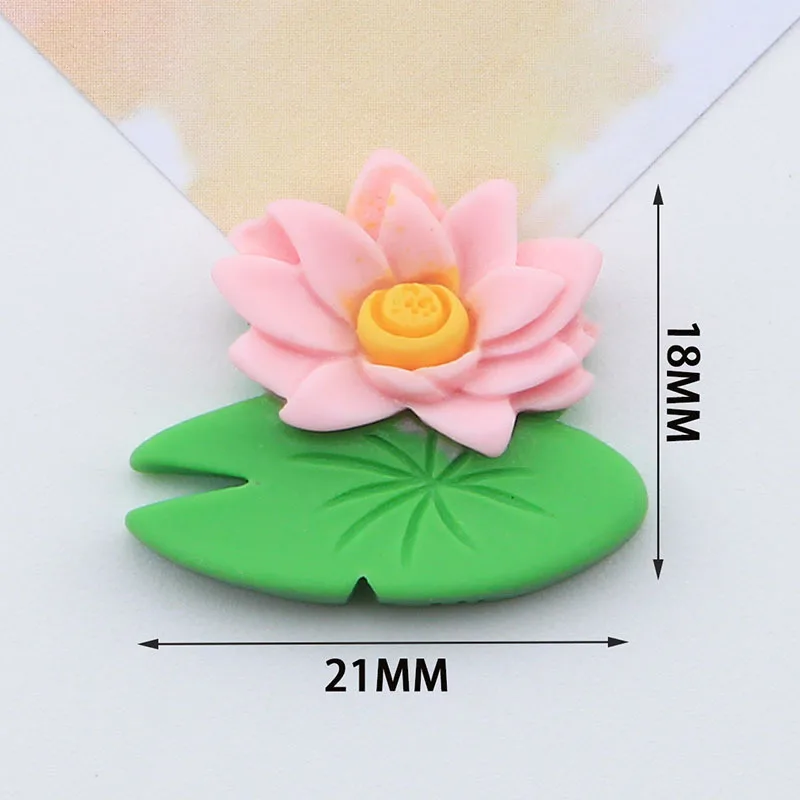 20pcs Cute Pond Family Resin Flatback Cabochons Scrapbook for DIY Jewelry Making Craft Headwear Embellishments Accessories Lotus