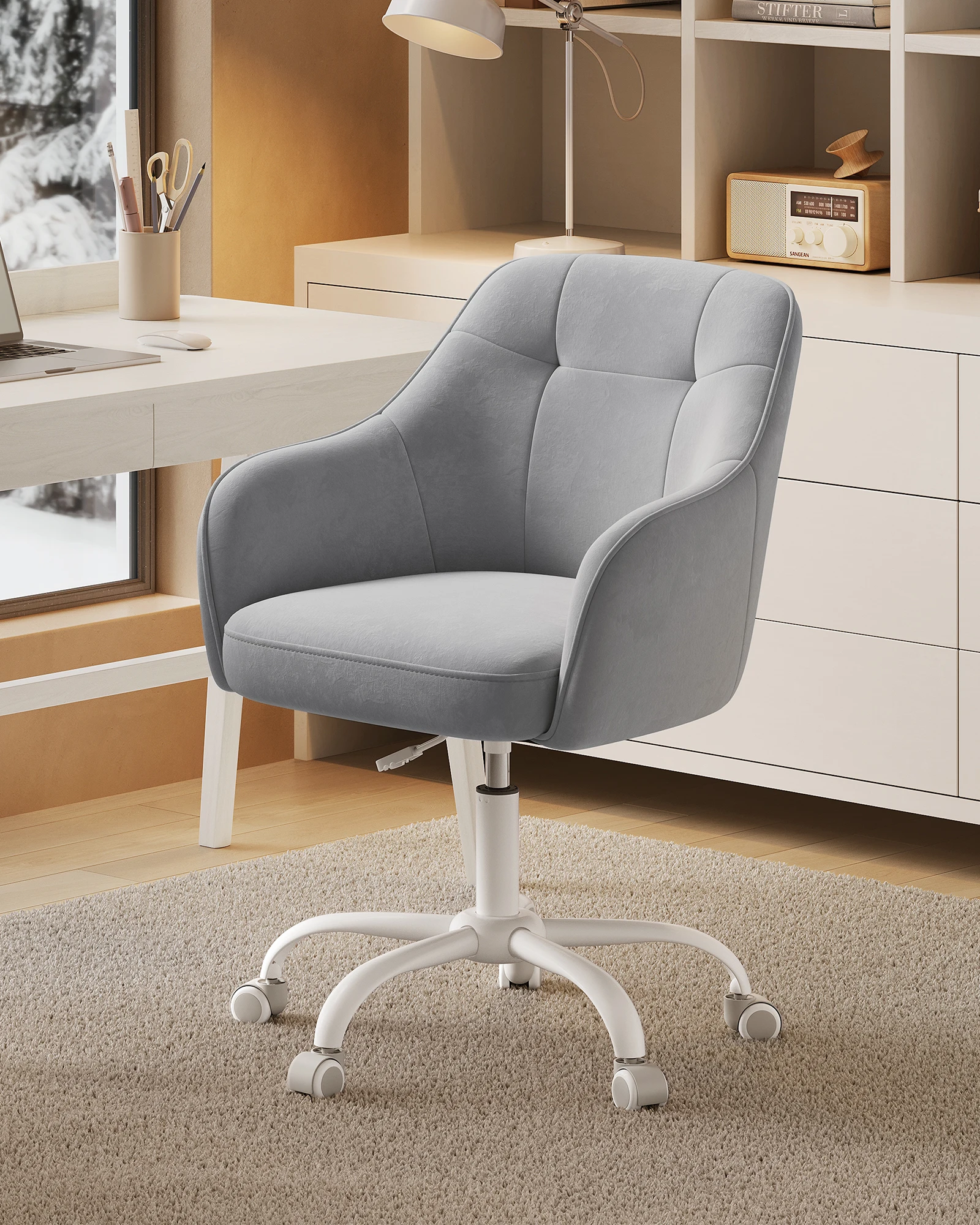 SONGMICS office chair (1 st) height adjustable breathable Velvet