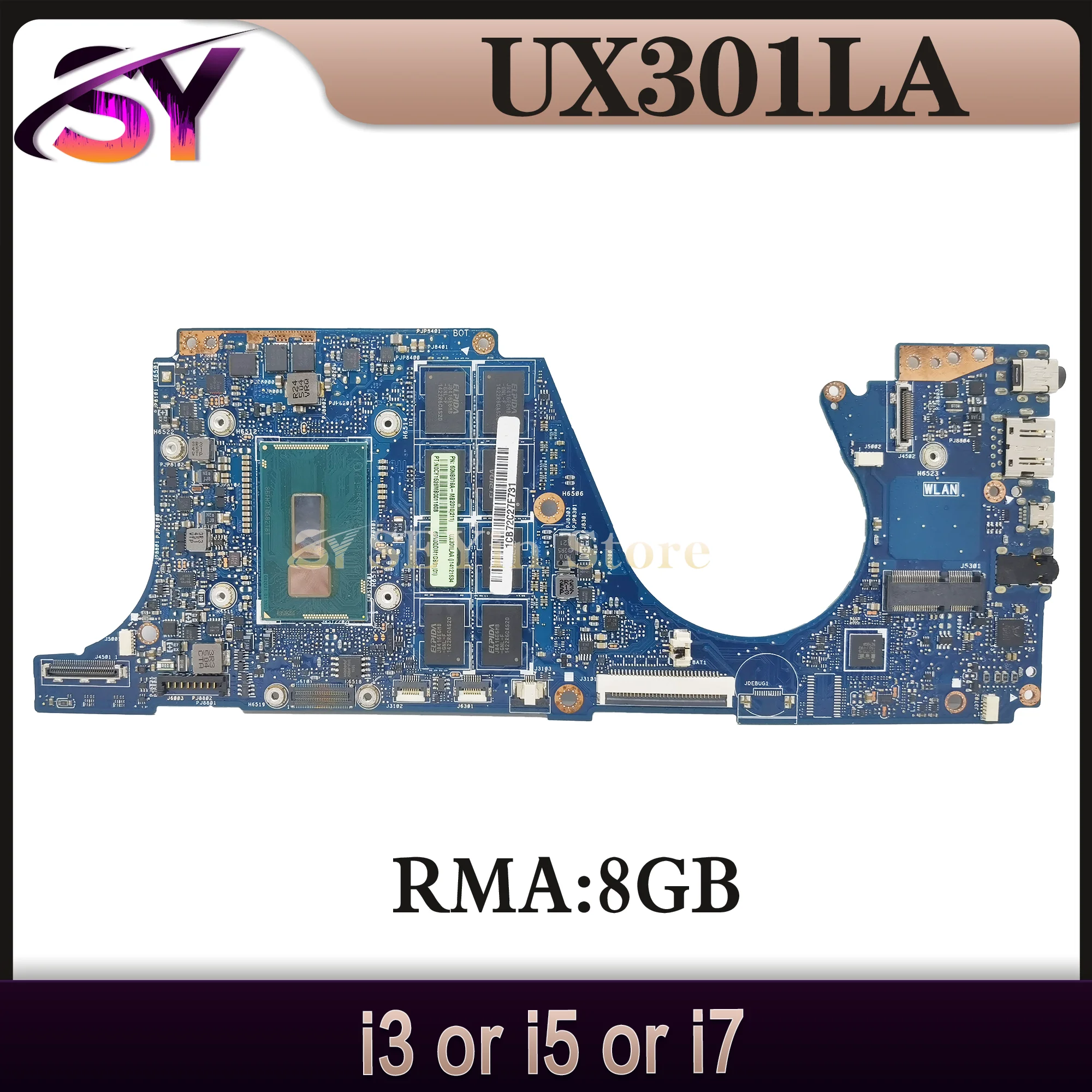 UX301 Notebook Mainboard For ASUS ZENBOOK UX301L UX301LA Laptop Motherboard I3 I5 I7 8GB/RAM UMA Main Board