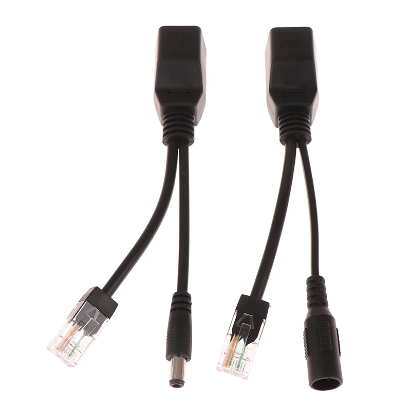 1 Pair Passive Power Over Ethernet Adapter Cable POE Cable POE Splitter RJ45 Injector Power Supply Module 12v