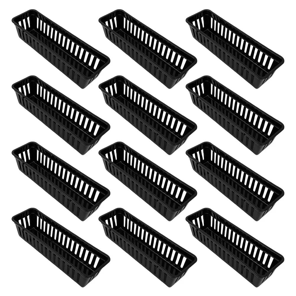 

Набор из 12 пластиковых контейнеров-органайзеров для карандашей, настольная корзина для хранения, держатель для канцелярских принадлежностей для класса, лоток для карандашей и ручек