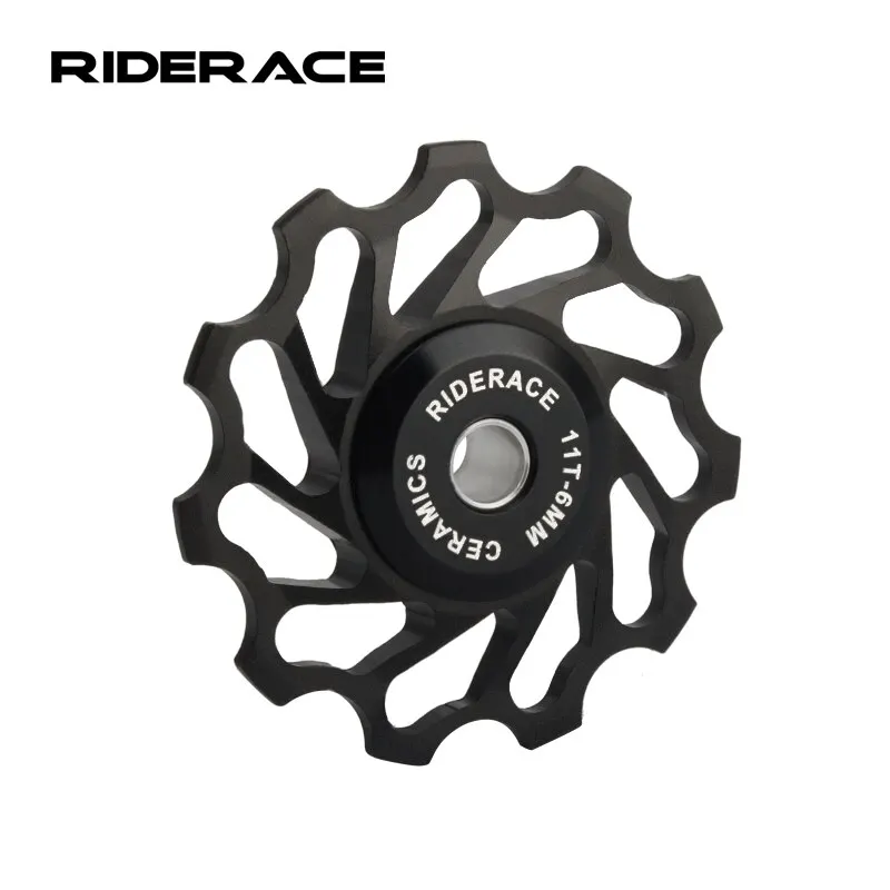 RIDERACE Bicycle Ceramic Rear Derailleur Pulley Wheel AL7075 11T Guide Bearing Jockey Pulley For Road Bike 4mm 5mm 6mm MTB Part