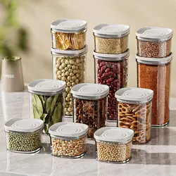 Transparent Food Storage Pots Sealed Container Easy Visibility Cereal Organizer Dispenser Kitchen Pantry Multigrain Storage