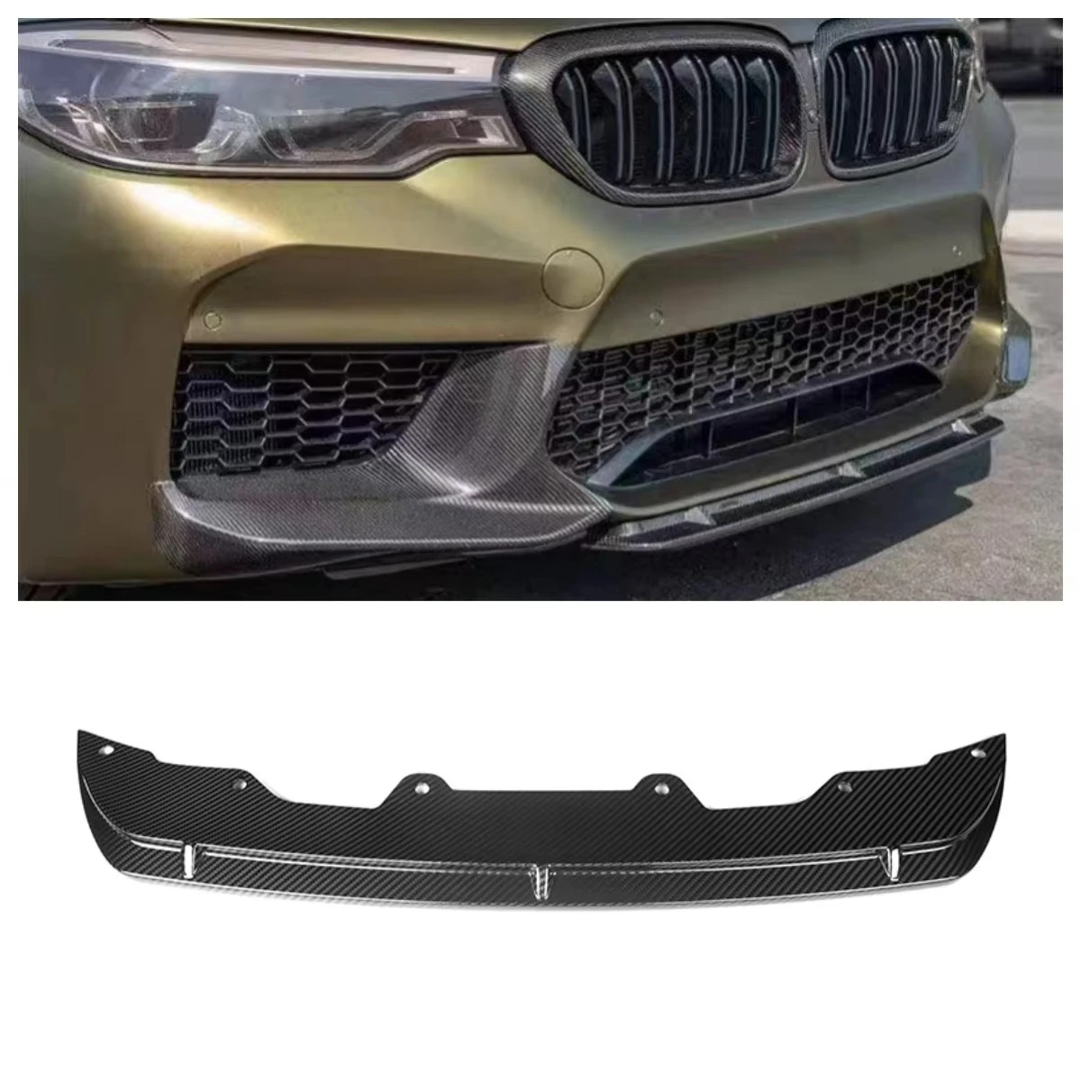 100% Dry Carbon Fiber MP Style Front Lip for  F90 M5 Pre-LCI Sedan 2018-2020 Car F90 M5 Front Lip Front Bumper Lip